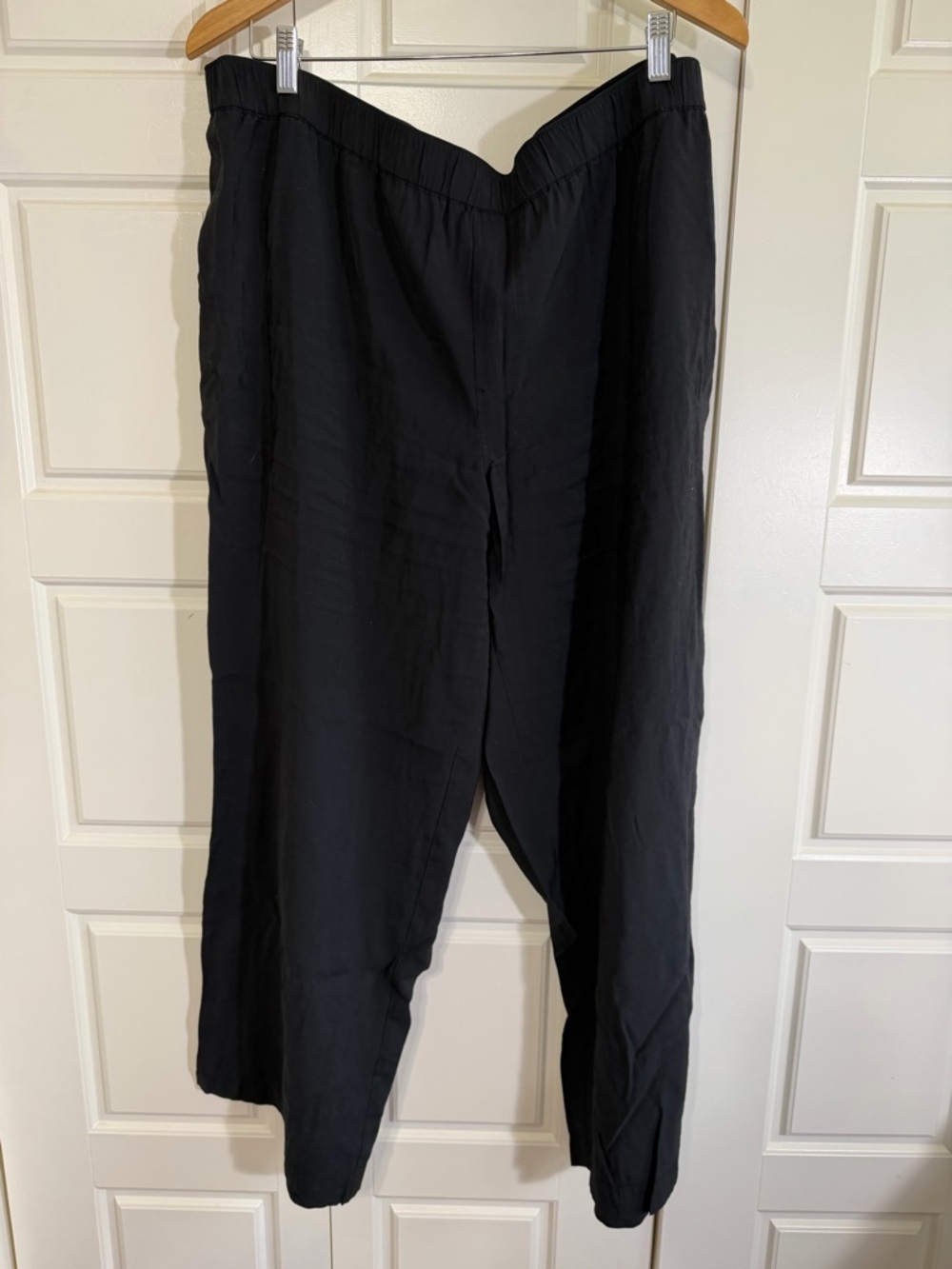 Madewell Black Elastic-Waist Wide-Leg Pants